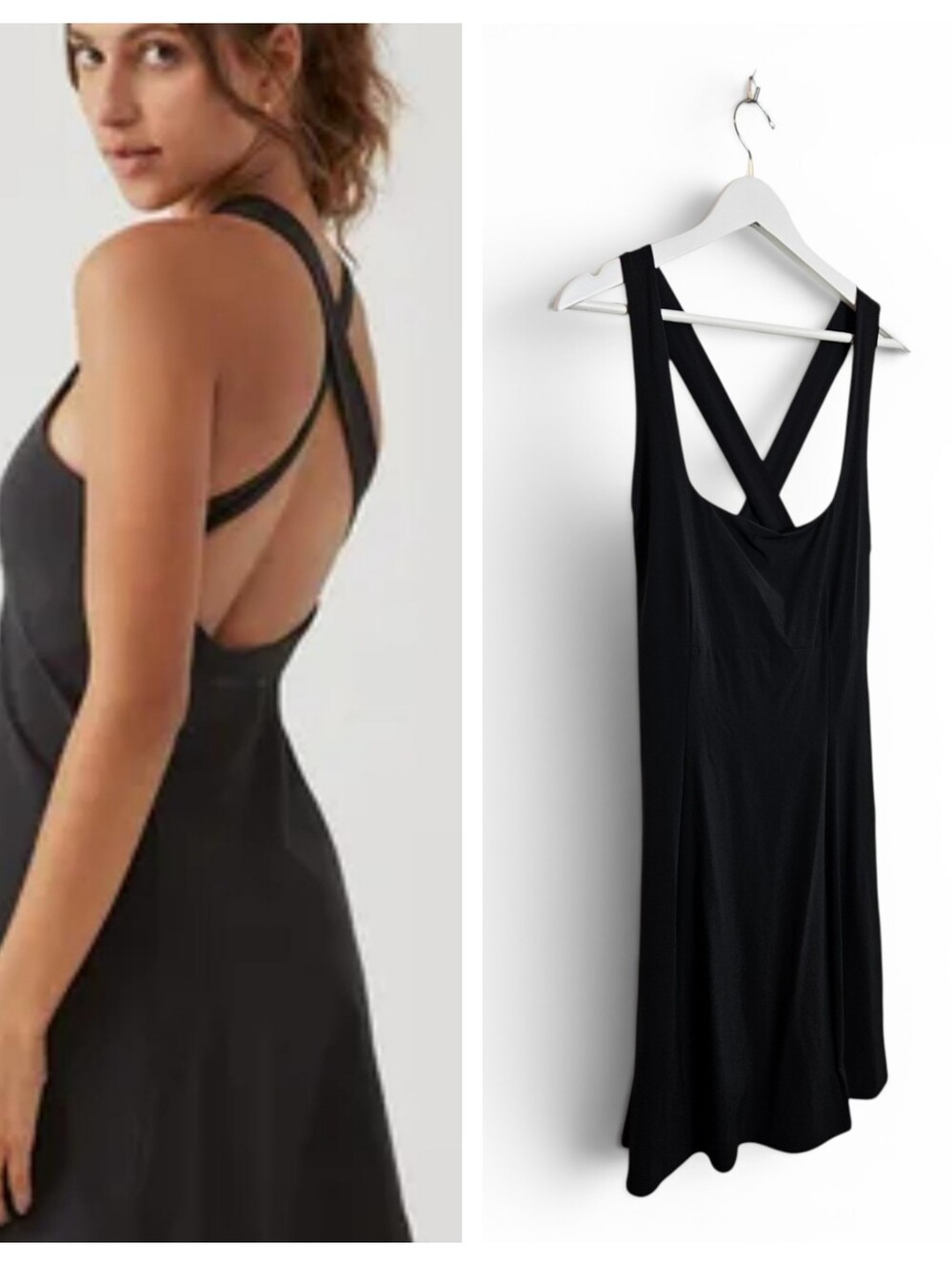 Outdoor Voices Exercise Dress Criss Back Built In Shorts Black XL